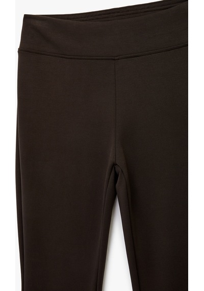 Koton Modal Karışımlı Slim Fit İspanyol Paça Tayt Kahverengi 6sak80098ek Kahve