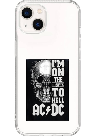 Apple Uyumlu iPhone 13 Mini Şeffaf Kılıf Ac/dc Tasarımlı