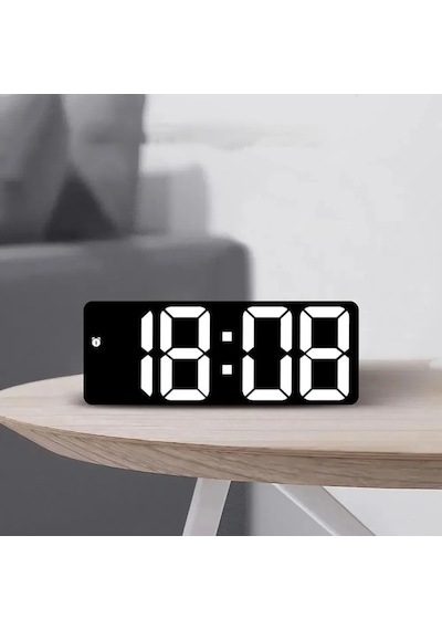 Led Dijital Masa Saati Aynalı Termometre Alarm Ses Kontrolü
