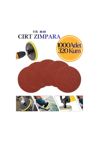 1000 Adet 115 Mm Cırt Zımpara Kağıdı 320 Kum Avuç Taşlama Spiral Uyumlu Velcro Deliksiz Cırtlı Zımpara