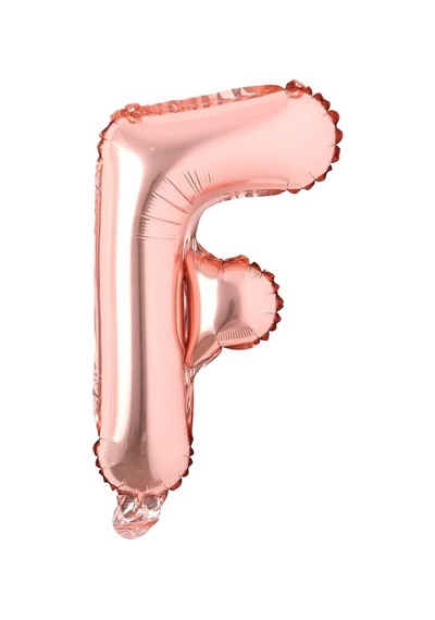 F Harf Rose Gold Folyo Balon16 İnç 36 cm