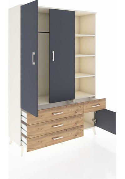 Hyperion Dolap 5 Raflı 4 Çekmeceli Tek Askılı 132x44x195 Aytaşı-antrasit/çam Antrasıt/atlas Çam Hyperion Dolap 5 Raflı 4 Çekmeceli Tek Askılı 132x44x195 Aytaşı-antrasit/çam Antrasıt/atlas Çam