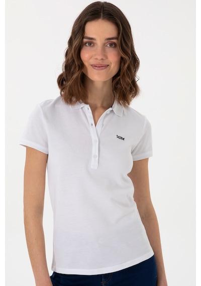 U.S. Polo Assn. Kadın Beyaz Basic Polo Yaka Tişört 50305764-VR013 U.S. Polo Assn. Kadın Beyaz Basic Polo Yaka Tişört 50305764-VR013