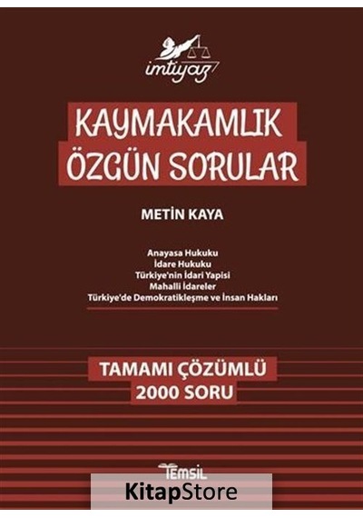 İmtiyaz - Kaymakamlık Özgün Sorular - Tamamı Çözümlü 2000 Soru - Metin Kaya - Temsil Kitap