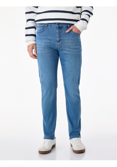 Koton Normal Bel Cepli Pamuklu Slim Fit Jean Pantolon - Brad Jean Orta İndigo 6sam40361nd Koton Normal Bel Cepli Pamuklu Slim Fit Jean Pantolon - Brad Jean Orta İndigo 6sam40361nd
