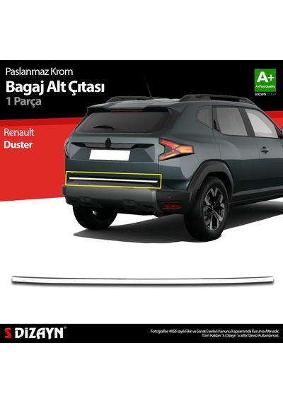 S-dizayn Renault Duster Krom Bagaj Alt Çıtası 2024 Üzeri A+ Kalite