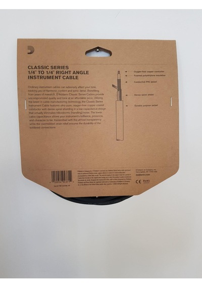Planet Waves Pwcgtra20 Gitar Kablosu Cable Right Angle 6 Metre Korozyona Dayanıklı - Saf Sinyal - L Açılı