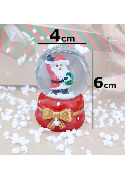 Coverzone Noel Baba Masaüstü Pilli Işıklı Cam Küre Aydınlatma Dekoratif Hediyelik Yılbaşı Veya Doğum Günleri
