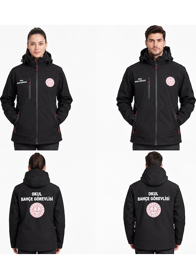 Okul Bahçe Görevlisi Soft Shell Mont - Siyah