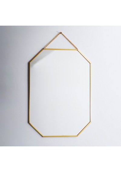 Ayna Duvar Askılı Sekizgen Geometrik 30x20cm Gold