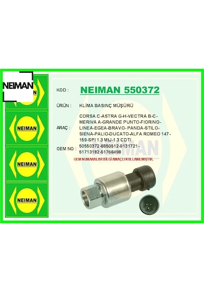 Klima Basınç Müşürü Corsa C-astra G-h-vectra B-c-merıva A-grande Punto-fıorıno-lınea-egea-bravo- Pan Neıman 50550372