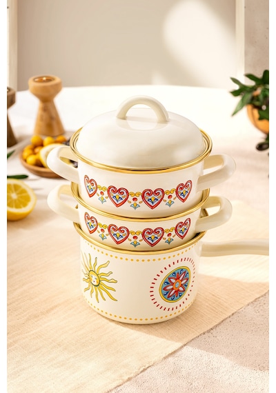 Solemar Emaye Midi Set 14 Cm Multicolor