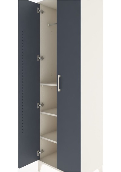 Hyperion Dolap 3 Raflı 2 Kapaklı Tek Askılı 60x44x195 Aytaşı-antrasit Aytası