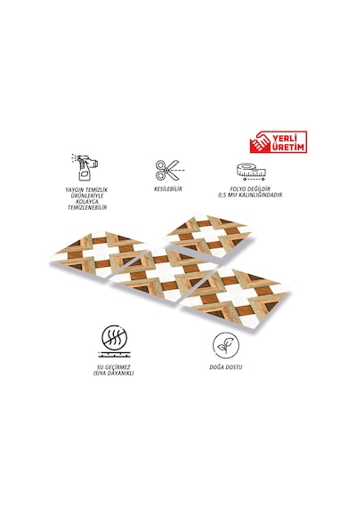 Tink Kendinden Yapışkanlı Ahşap 006 Desenli Pvc Karo 30x30 Cm