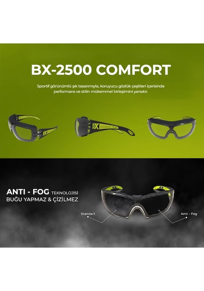 4Riders Baymax Bx-2500 Comfort Antifog Şeffaf Buğu Yapmayan Çizilmez Gözlük