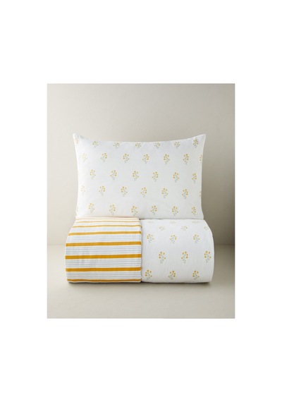 English Home Butter Bloom Pamuklu Tek Kişilik Nevresim Seti 160x220 Cm Hardal Hardal Sarı