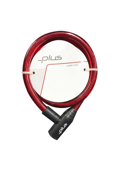 Plus 12x800 MM Anahtarlı Bisiklet Kilidi Kırmızı