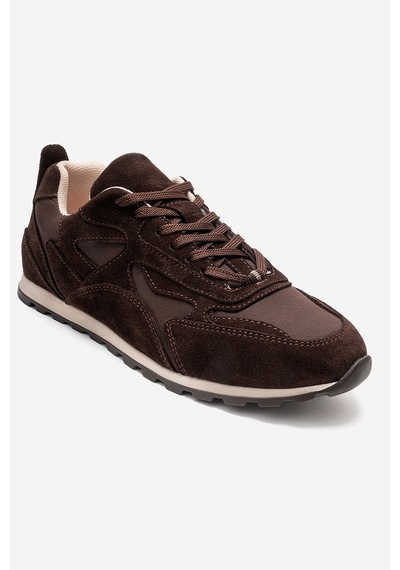 Sahra Kahverengi Süet Hakiki Deri Kadın Sneaker Kahverengi