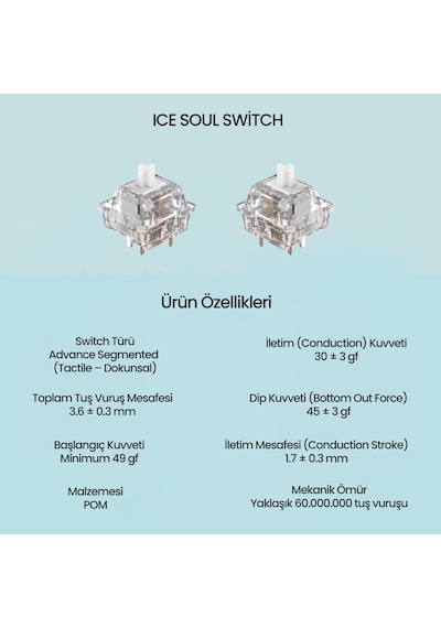 Aula Leobog Ice Soul Tactile Mekanik Switch 100 Adet
