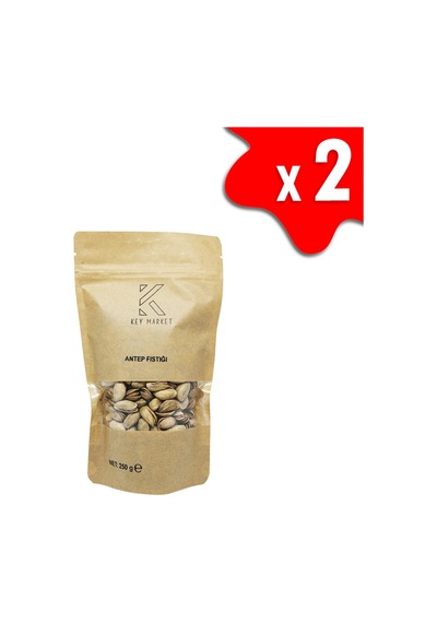 Key Market Doğal Kavrulmuş Kabuklu Tuzlu Ana Çıtlak Taze Antep Fıstığı 2 x 250 G