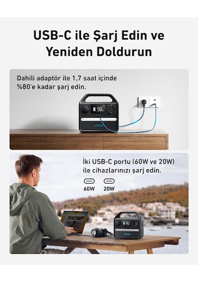 Anker Solıx 522 Powerhouse 300wh I 300w Taşınabilir Güç Kaynağı-a1721