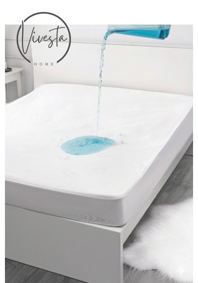 100x200 Cm Sıvı Geçirmez Fitted Alez Nefes Alabilir, Kaymaz, Yıkanabilir, Anti-alerjik Beyaz