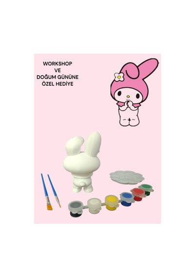 3d Melody Figür Boyama Seti - Kendin Boya Hobi Ve Etkinlik Seti - Akrilik Boya + 2 Fırça