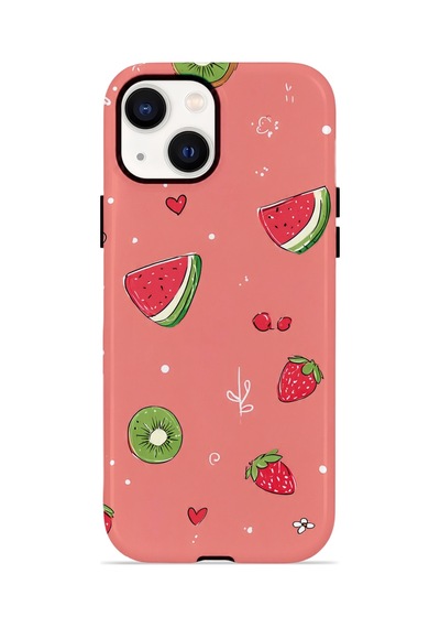 Apple iPhone Uyumlu 13 Vorian Çift Katmanlı Magsafe Kılıf Summer Fruit Crush