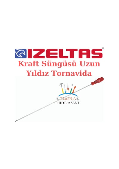 İzeltaş Süngüsü Uzun Yıldız Uçlu Tornavida 45x300 Ph1 Kraft Seri