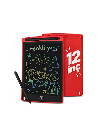 Flody 12 İnç Büyük Boy Renkli Yazı Dijital Çocuk Yazı Tahtası Grafik Çizim Tableti Lcd Ekran