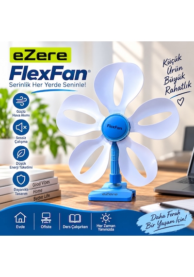 Ezere Flexfan Klipsli Elektirikli Vantilatör Ev Ofis Mini Fan