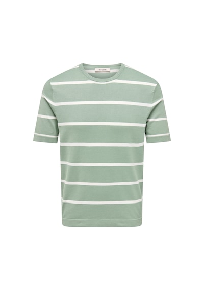 Only & Sons Onswyler Lıfe Reg 14 Ss Strıped Knıt Erkek Yeşil Kazak - Os22032764