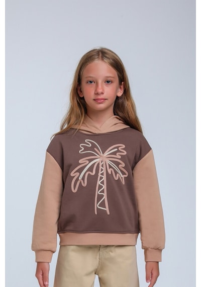 Xo Kids Kız Çocuk Sweatshirt 5-9 Yaş 35871 Kahve Kahverengi