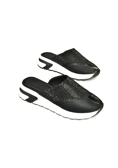 Fox Shoes U312514415 Siyah File Kadın Terlik Siyah-file Çok Renkli