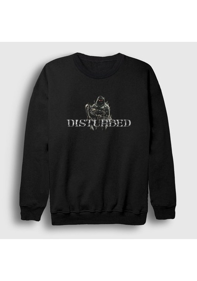 Presmono Unisex Death Disturbed Sweatshirt Siyah