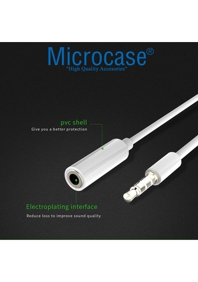 Microcase 3.5 Mm Aux, Kulaklık Uzatma Kablosu 1 Metre - Mh023