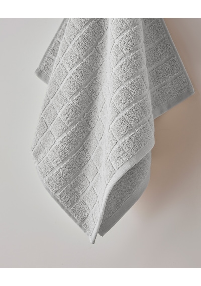 English Home Chequer Pamuk Yüz Havlusu 50x80 Cm Gri Gri