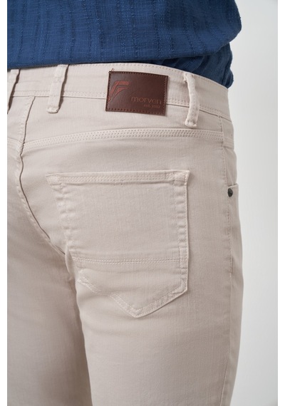 Morven Erkek Taş Pamuk 5 Cep Slim Fit Jean Kot Pantolon 25ms003036870 Taş