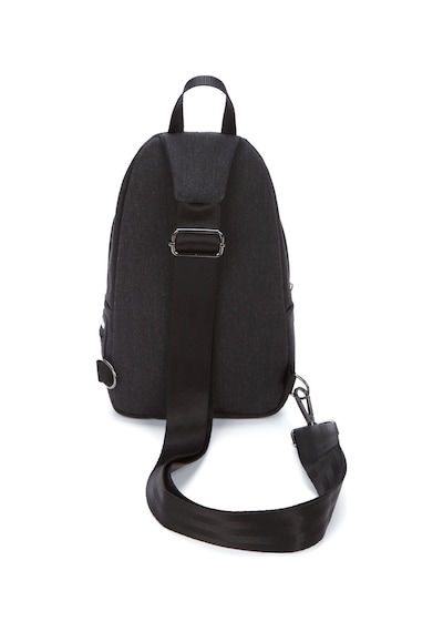 Torz Unisex Siyah Omuz Çantası Su Geçirmez Kanvas Kumaş Body Bag Çift Taraflı Çapraz Postacı Çanta Antrasit
