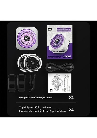 Memo Cx21 18w Manyetik Telefon Soğutucu Rgb Işıklı Yarı İletken Buz Soğutmalı Mobil Oyun Fanı