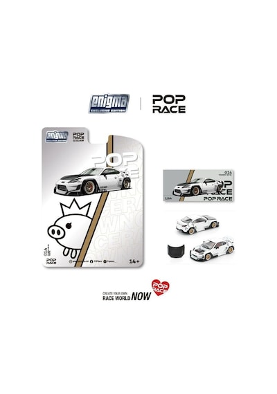 Pop Race Pre014 1/64 Pandem Gr86 Crystal Whıte Pearl