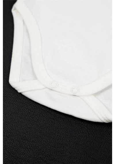 Adisia Unisex Bebek Beyaz Her Şey Seninle Güzel Babaanne Baskılı Alttan Çıtçıtlı Zıbın Beyaz
