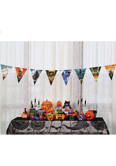 Cadılar Bayramı Halloween Flama Bayrak Banner Süs 8 Li 3 Metre 5668