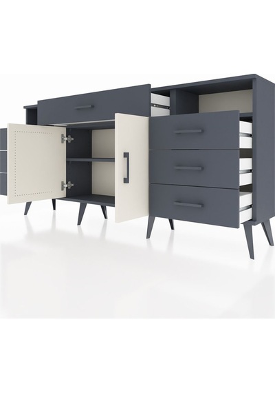 Arges Konsol 4 Raflı 7 Çekmeceli 2 Kapaklı 176x30x83 Antrasit-aytaşı/antrasit Aytaşı/antrasit Arges Konsol 4 Raflı 7 Çekmeceli 2 Kapaklı 176x30x83 Antrasit-aytaşı/antrasit Aytaşı/antrasit