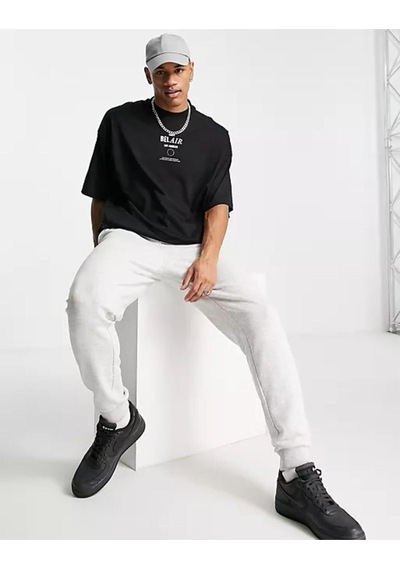 Flood Of Style Erkek Siyah Belair Baskılı Oversize Tshirt