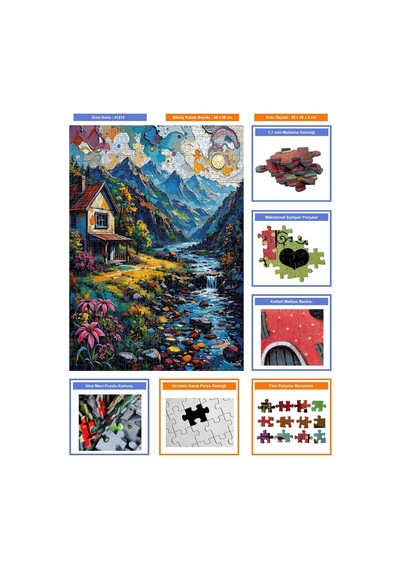 Nova Puzzle 1000 Parçalık Dere Kenarında Büyülü Ev Puzzle - Dere Puzzle 41212