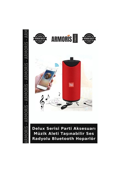Delux Serisi Parti Aksesuarı Müzik Aleti Taşınabilir Ses Radyolu Bluetooth Hoparlör