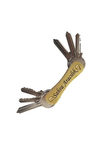 Metal Eskitme 6'lı Anahtarlık, Gold, Baskıya Uygun