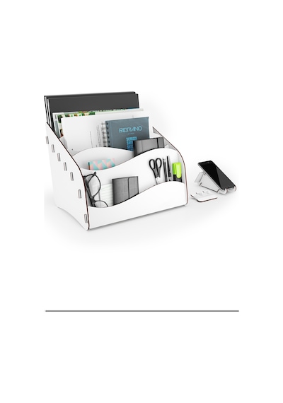 Wavy Masaüstü Organizer Evrak Rafı Beyaz - 623925179 Beyaz