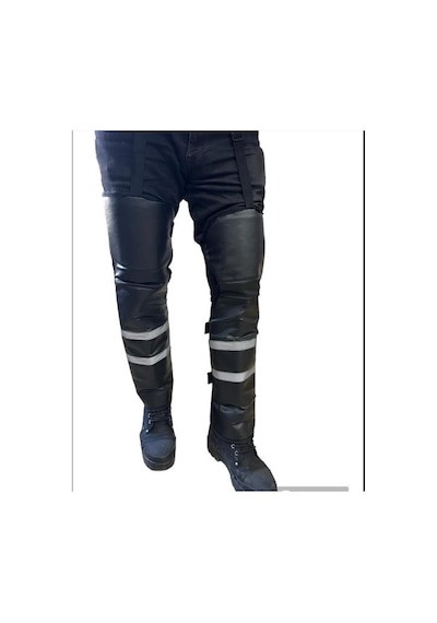 Bike Sky Diz & Bacak Koruma Deri Reflektörlü Dizlik Siyah L - XL